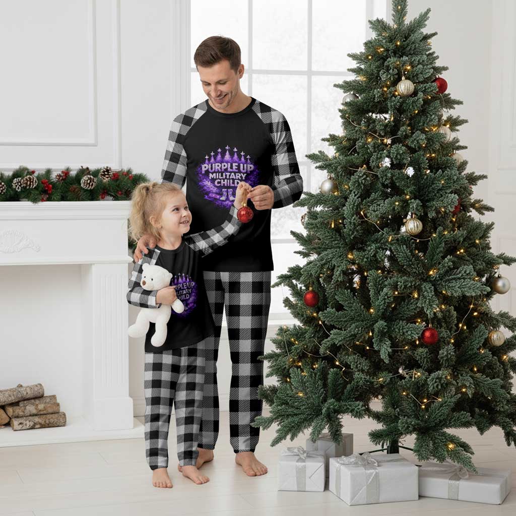 Purple Up Military Child Plaid Pajama Set Proud Military Kid