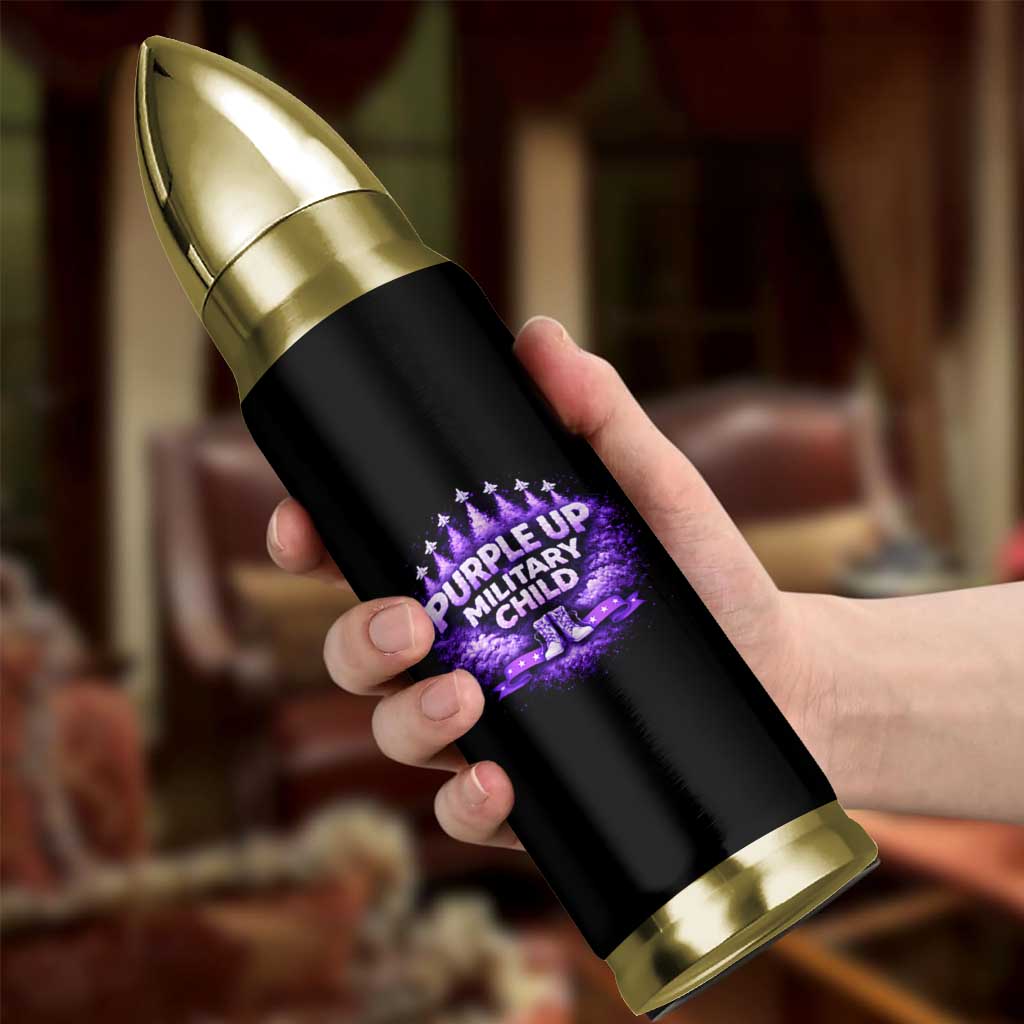 Purple Up Military Child Bullet Tumbler Proud Military Kid