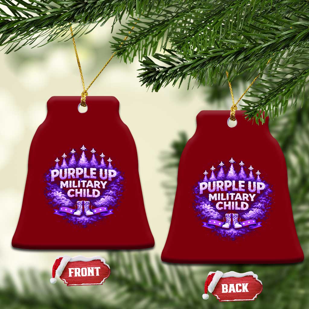 Purple Up Military Child Ceramic Ornament Proud Military Kid