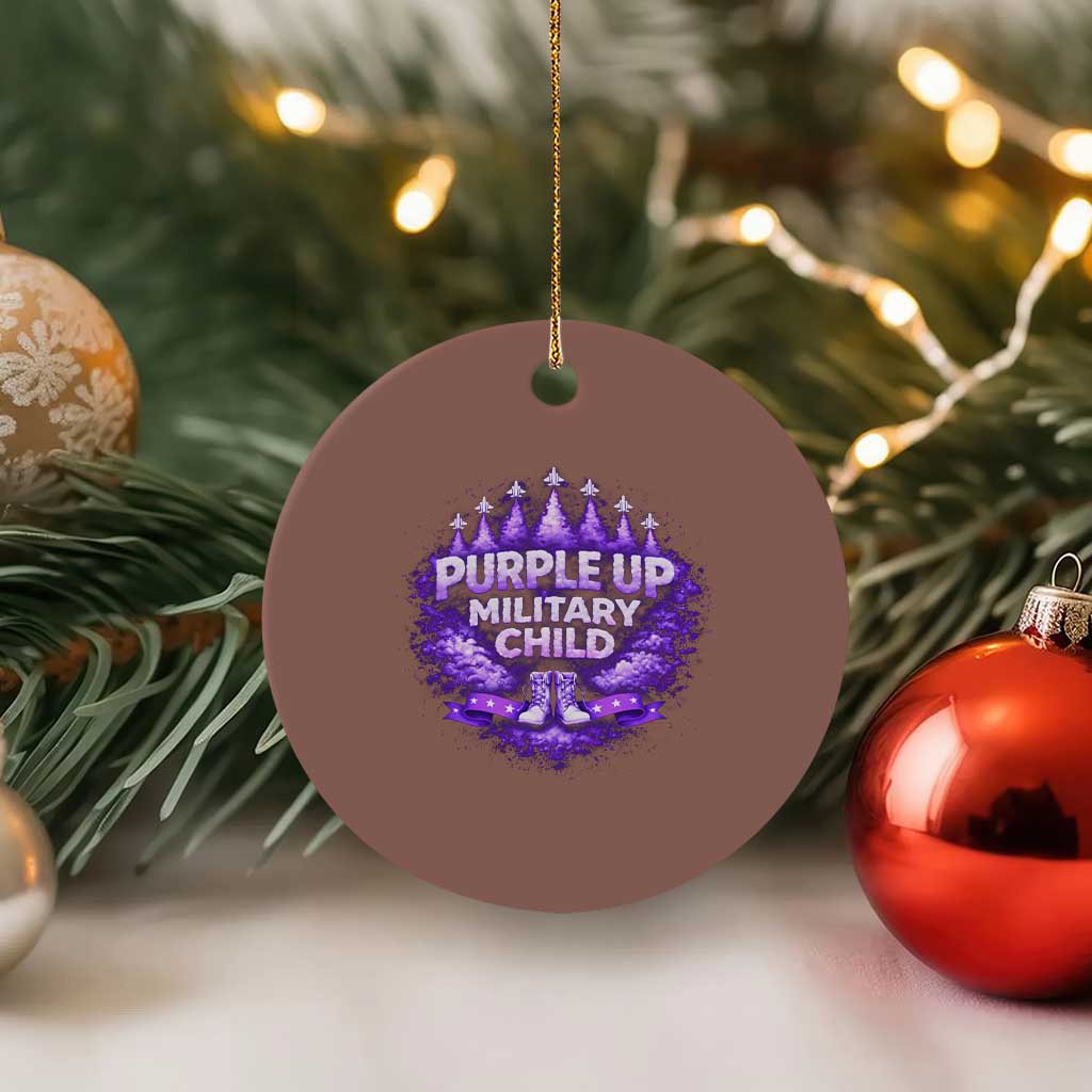 Purple Up Military Child Ceramic Ornament Proud Military Kid