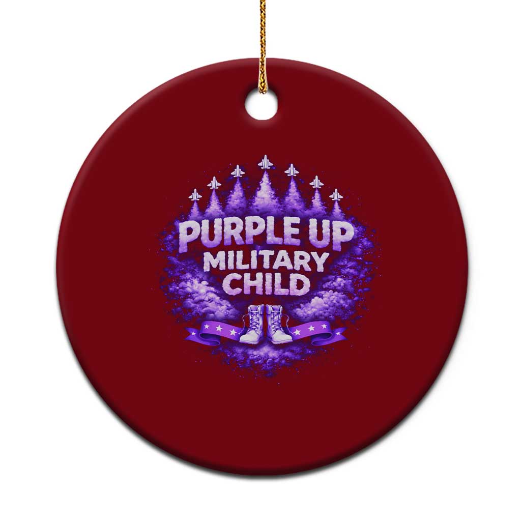 Purple Up Military Child Ceramic Ornament Proud Military Kid