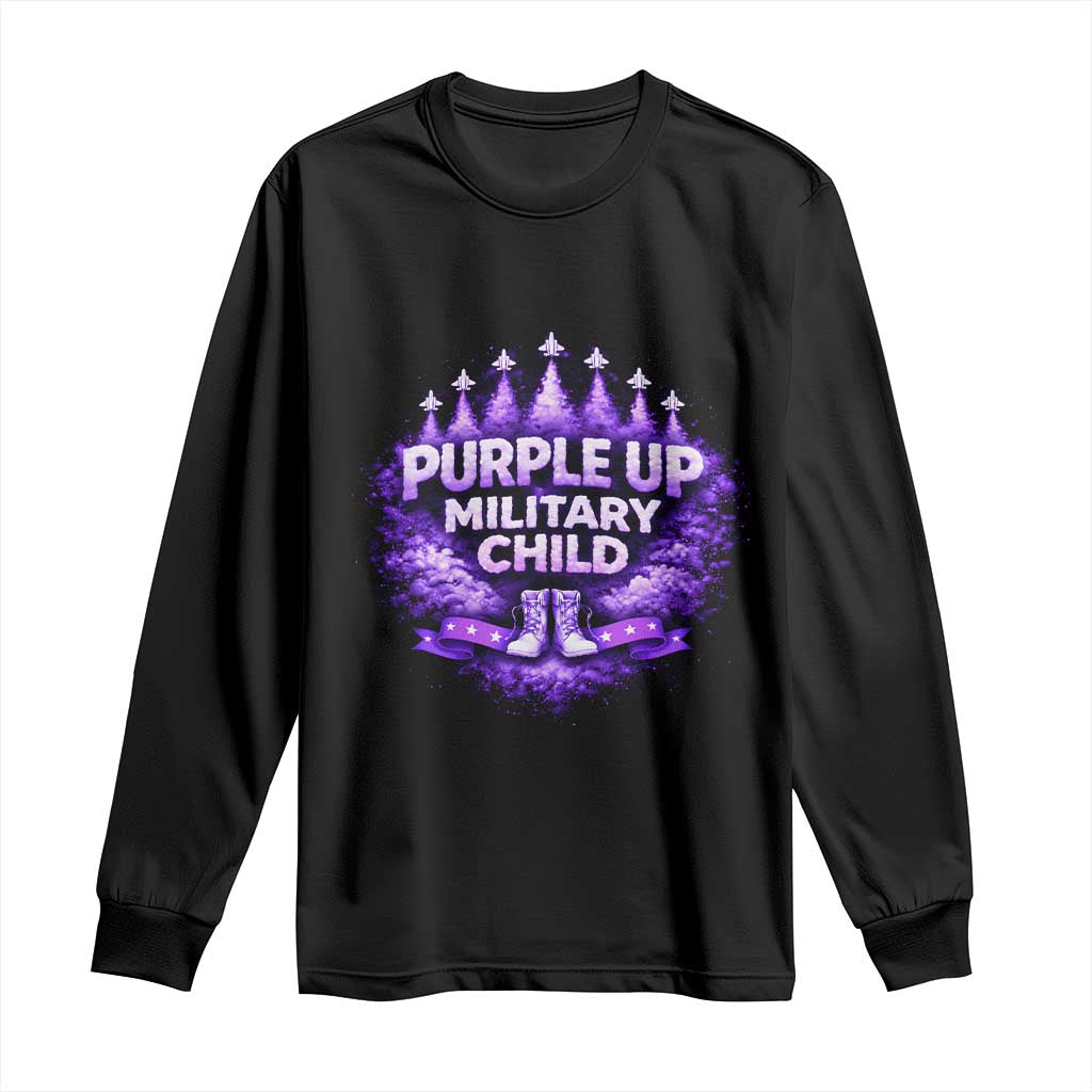 Purple Up Military Child Long Sleeve Shirt Proud Military Kid