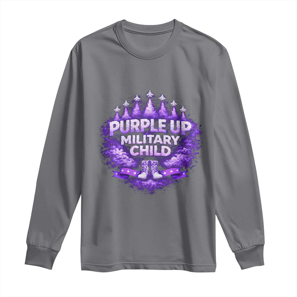 Purple Up Military Child Long Sleeve Shirt Proud Military Kid