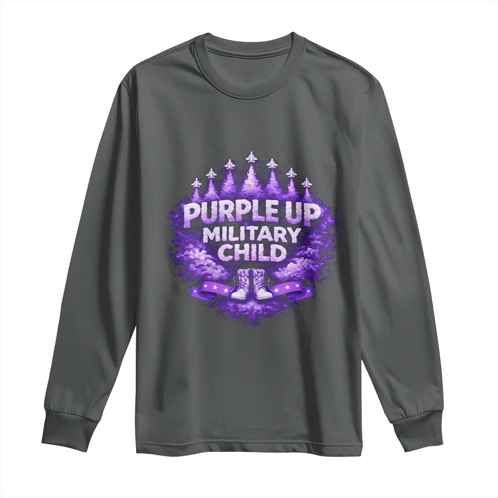 Purple Up Military Child Long Sleeve Shirt Proud Military Kid