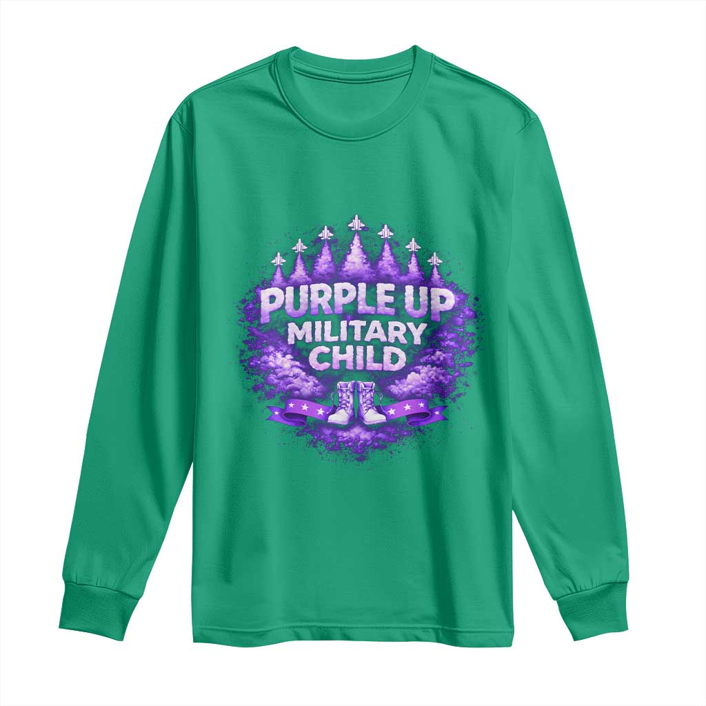 Purple Up Military Child Long Sleeve Shirt Proud Military Kid