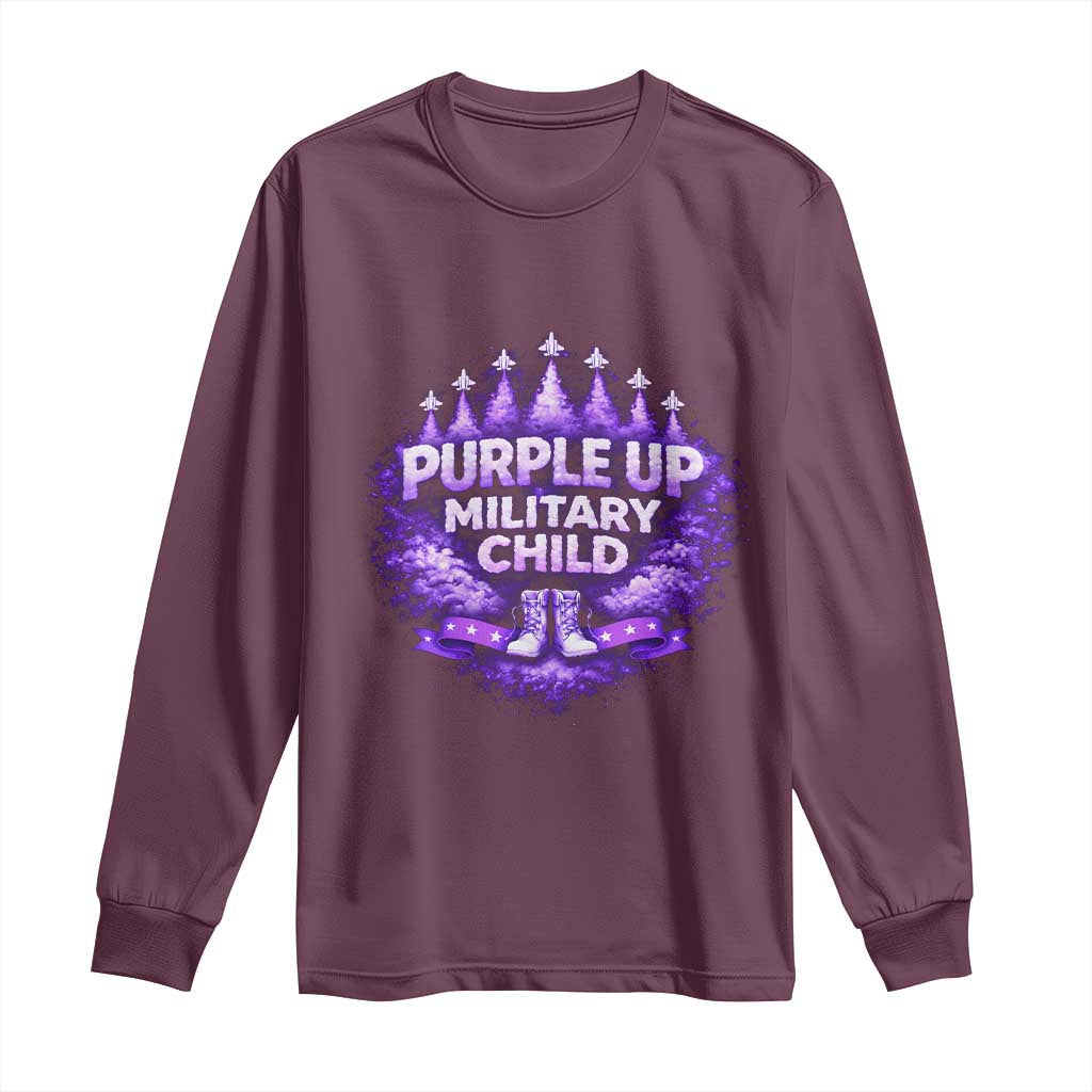Purple Up Military Child Long Sleeve Shirt Proud Military Kid