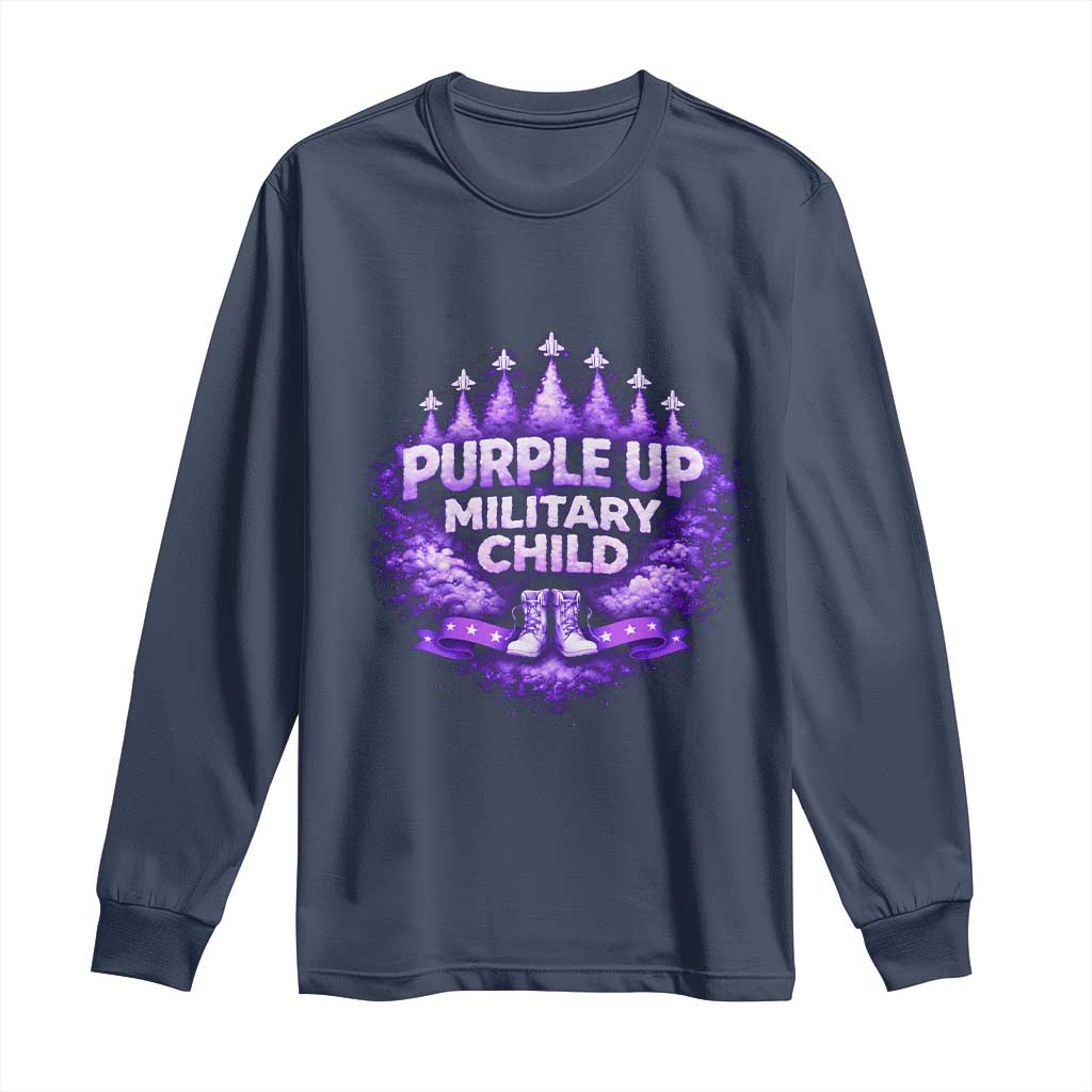 Purple Up Military Child Long Sleeve Shirt Proud Military Kid