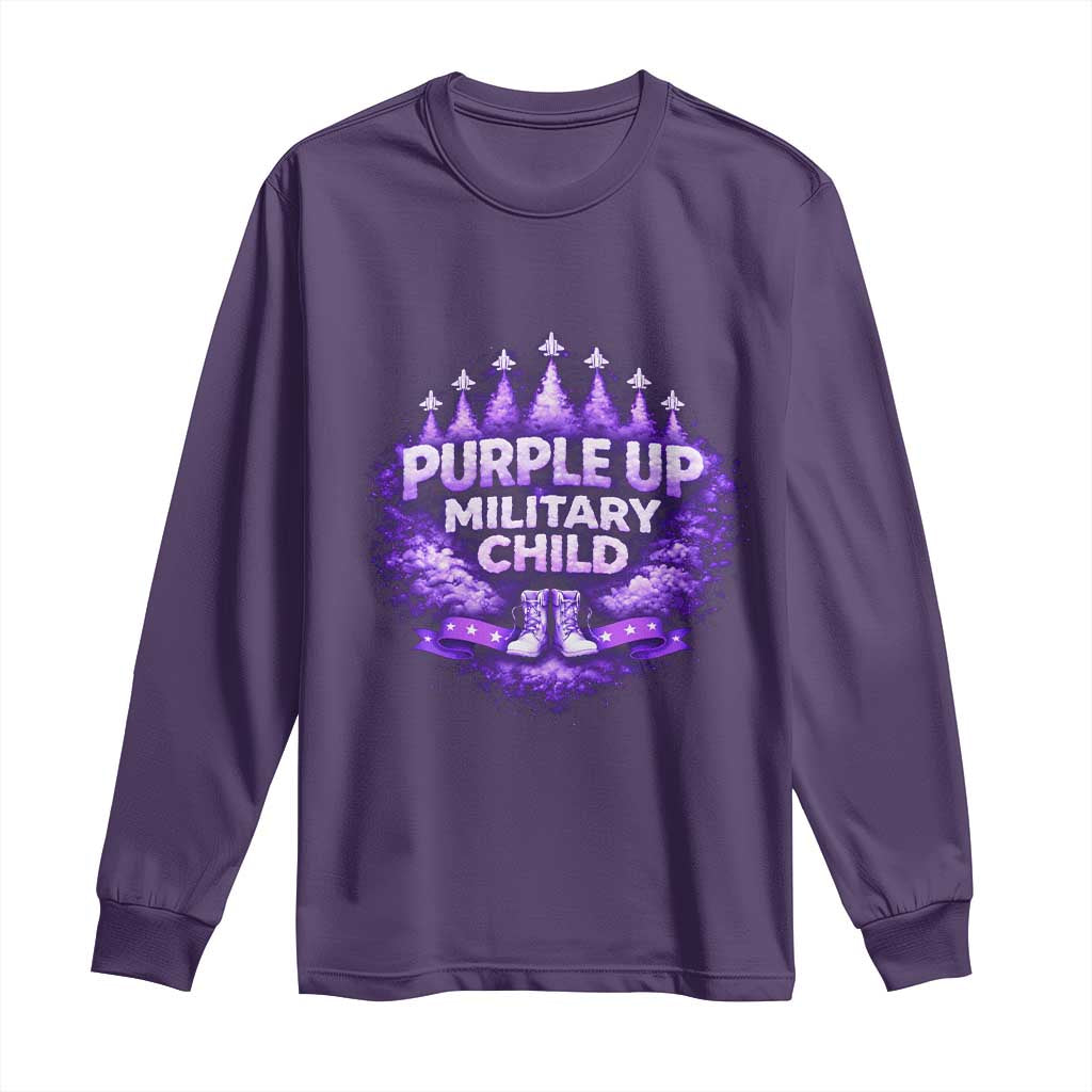 Purple Up Military Child Long Sleeve Shirt Proud Military Kid
