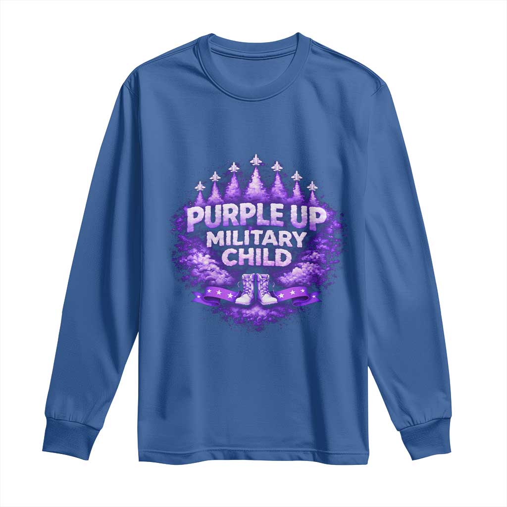 Purple Up Military Child Long Sleeve Shirt Proud Military Kid