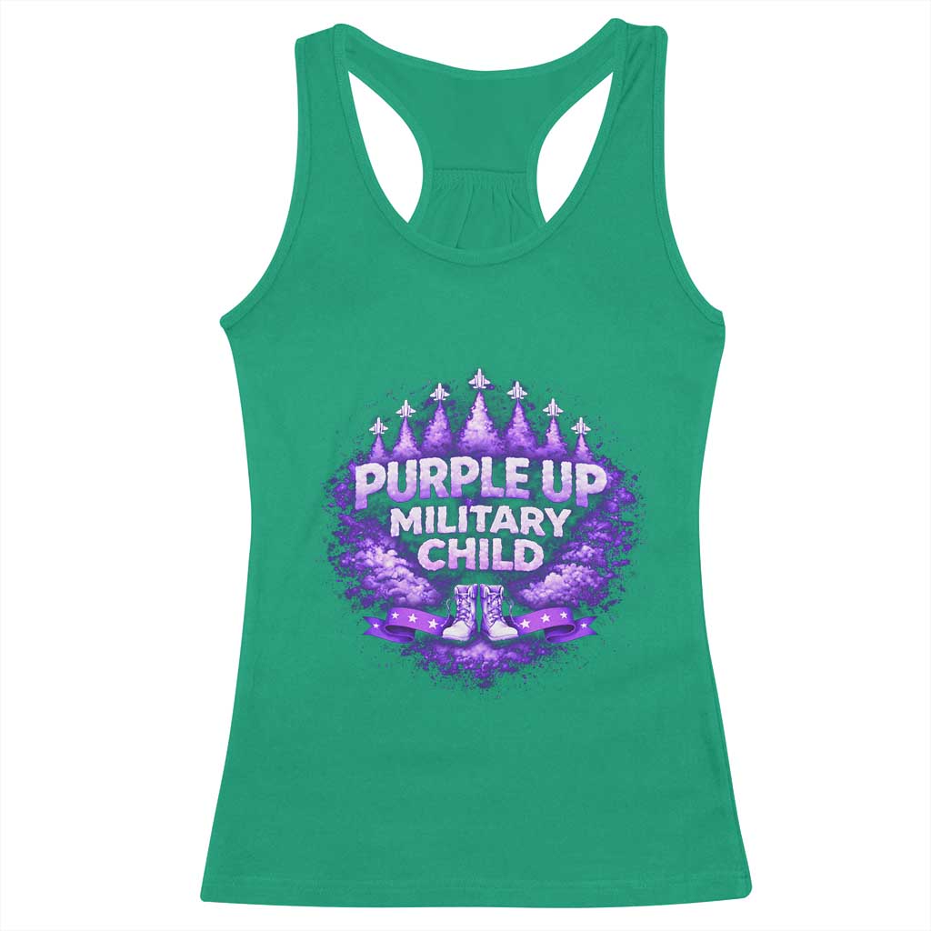 Purple Up Military Child Racerback Tank Top Proud Military Kid