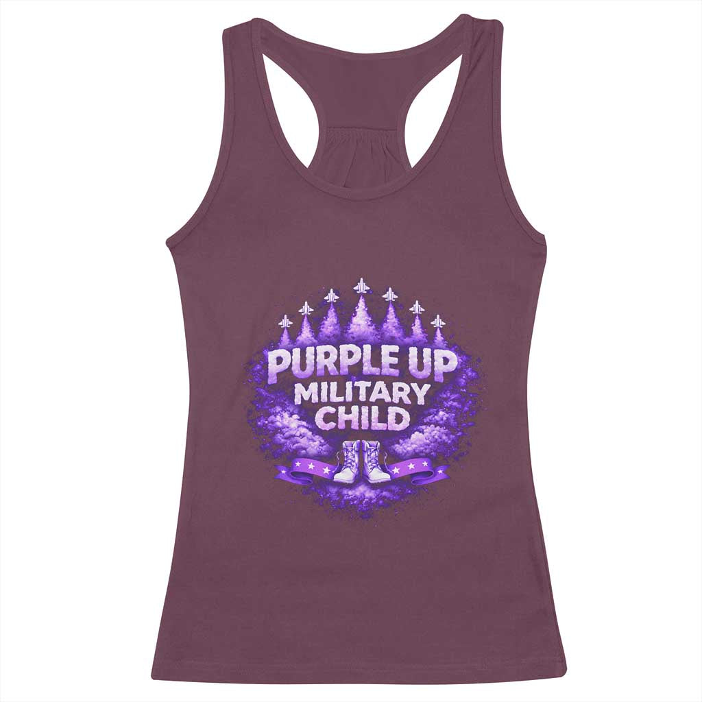 Purple Up Military Child Racerback Tank Top Proud Military Kid