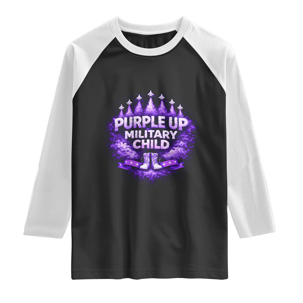 Purple Up Military Child Raglan Shirt Proud Military Kid
