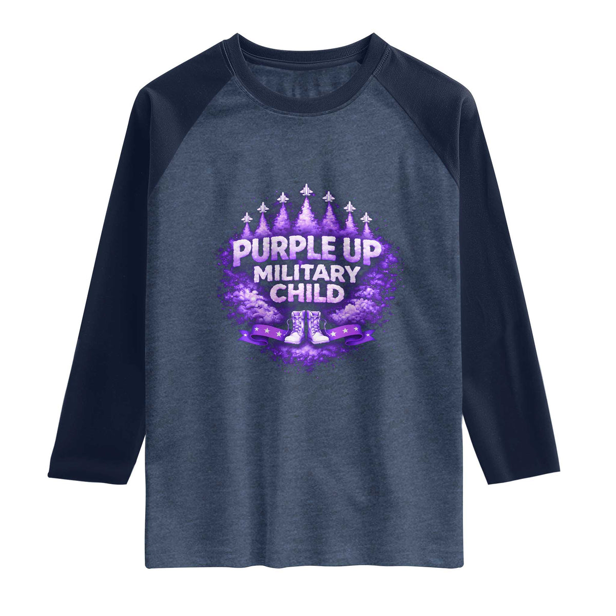 Purple Up Military Child Raglan Shirt Proud Military Kid