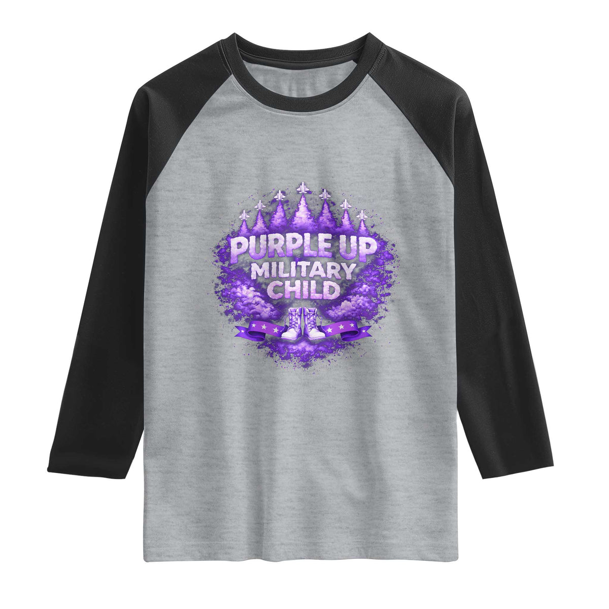 Purple Up Military Child Raglan Shirt Proud Military Kid