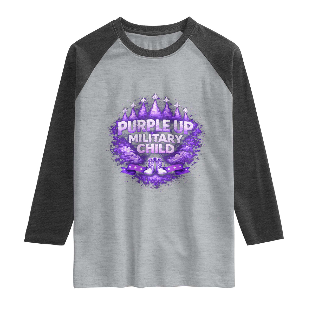 Purple Up Military Child Raglan Shirt Proud Military Kid