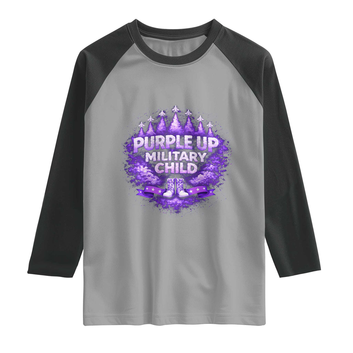 Purple Up Military Child Raglan Shirt Proud Military Kid