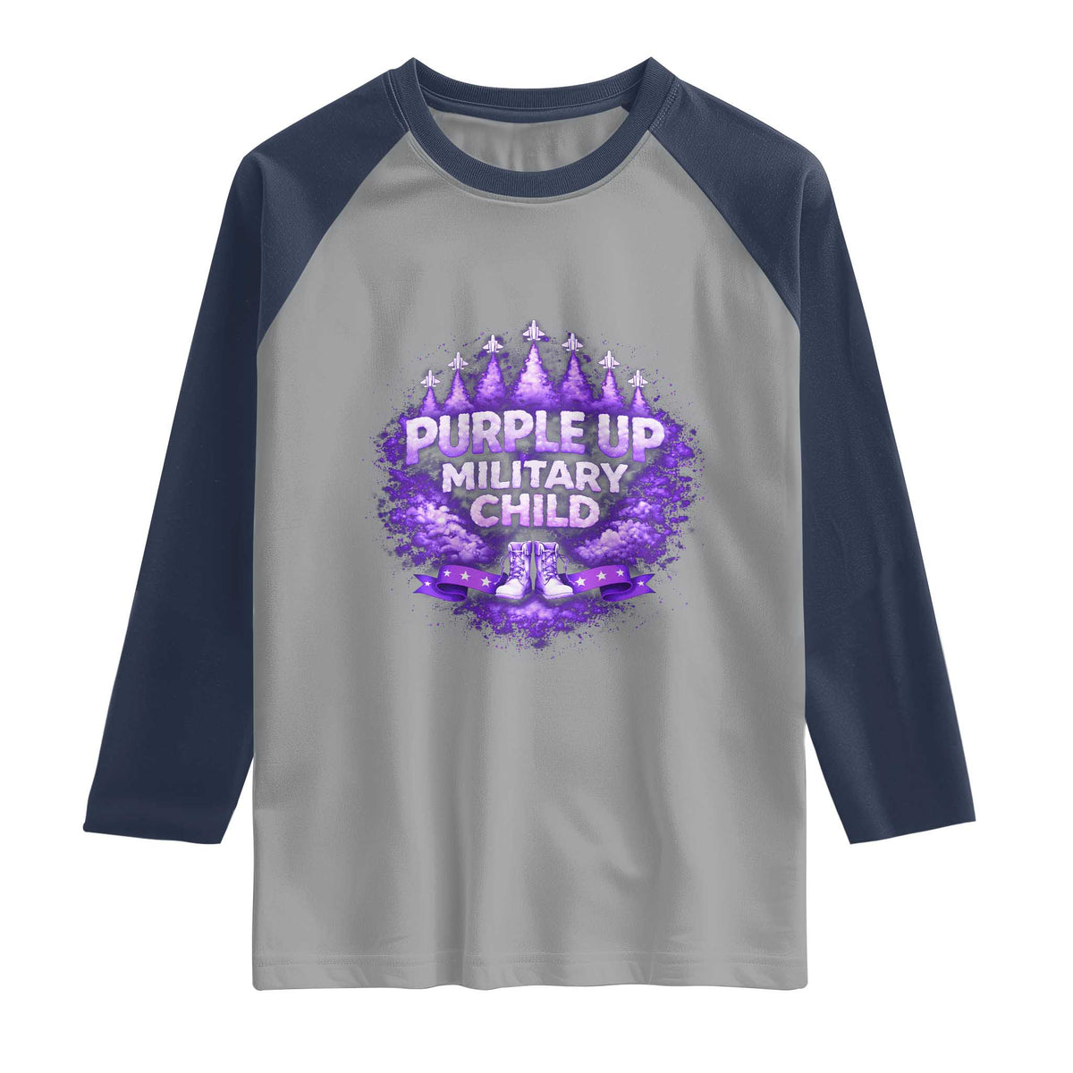 Purple Up Military Child Raglan Shirt Proud Military Kid