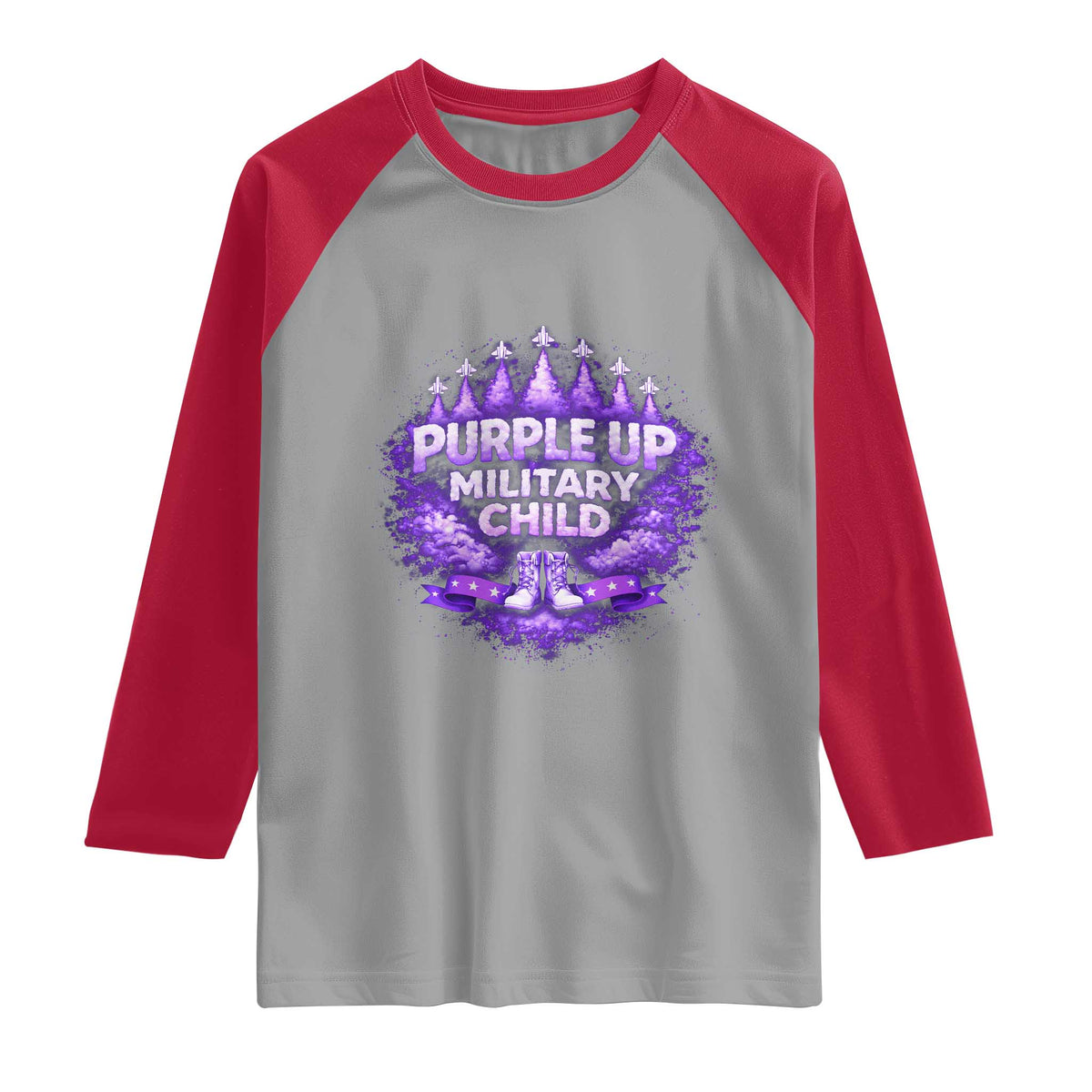 Purple Up Military Child Raglan Shirt Proud Military Kid