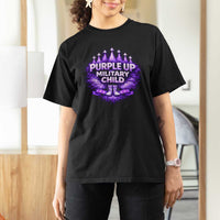 Purple Up Military Child T Shirt For Women Proud Military Kid