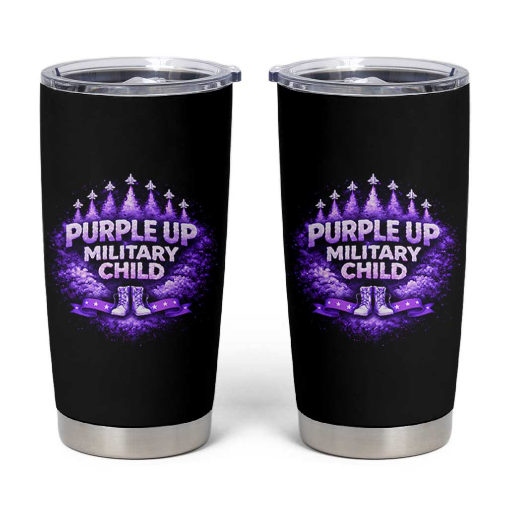Purple Up Military Child Tumbler Cup Proud Military Kid