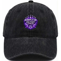 Purple Up Military Child Washed Cotton Baseball Cap Proud Military Kid