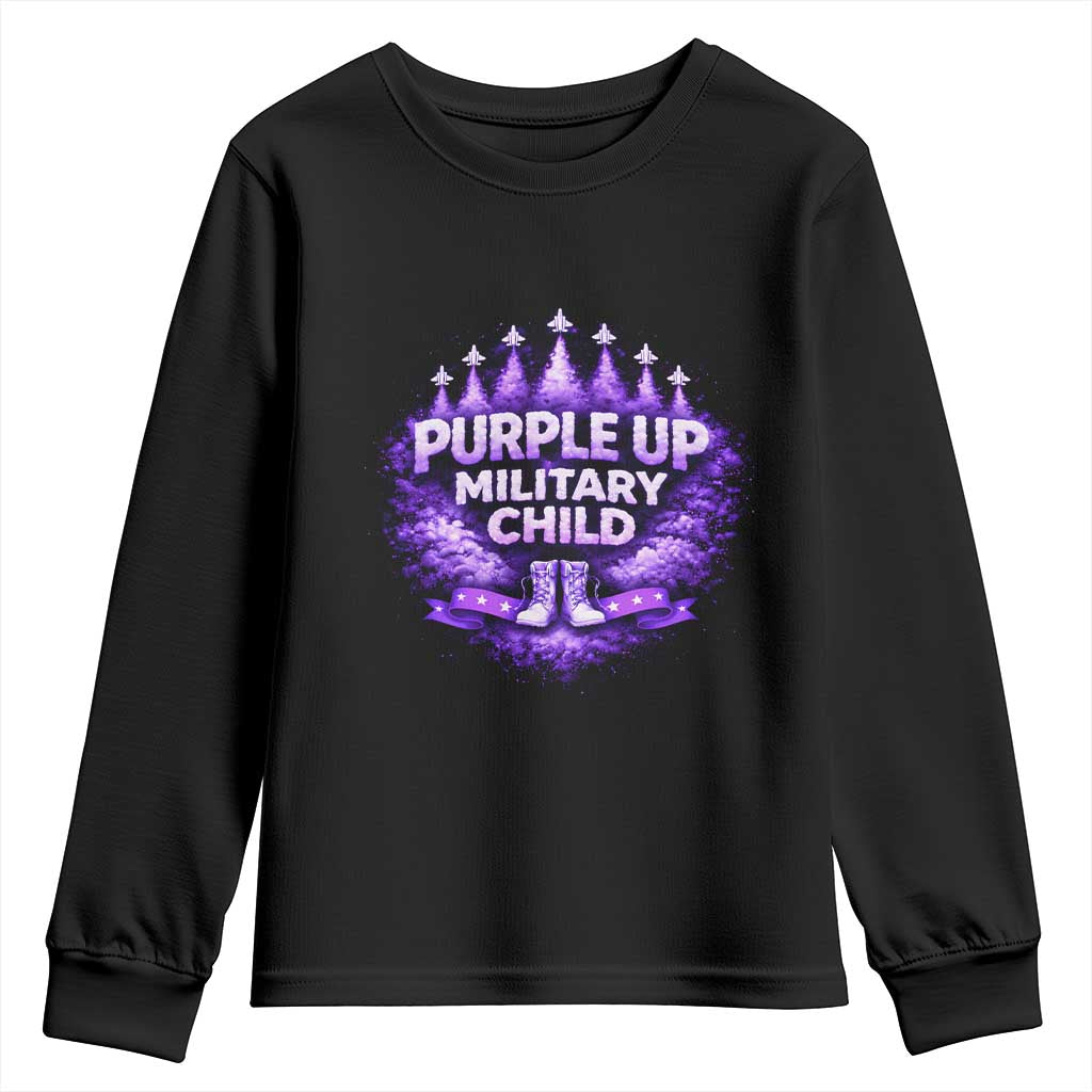 Purple Up Military Child Youth Sweatshirt Proud Military Kid