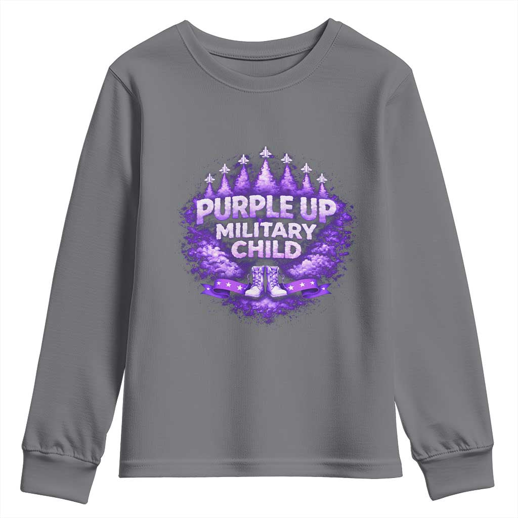 Purple Up Military Child Youth Sweatshirt Proud Military Kid