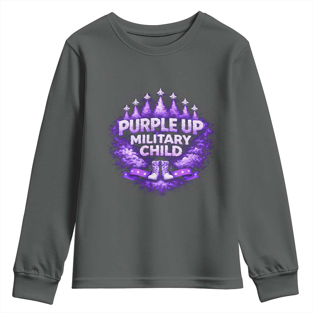 Purple Up Military Child Youth Sweatshirt Proud Military Kid