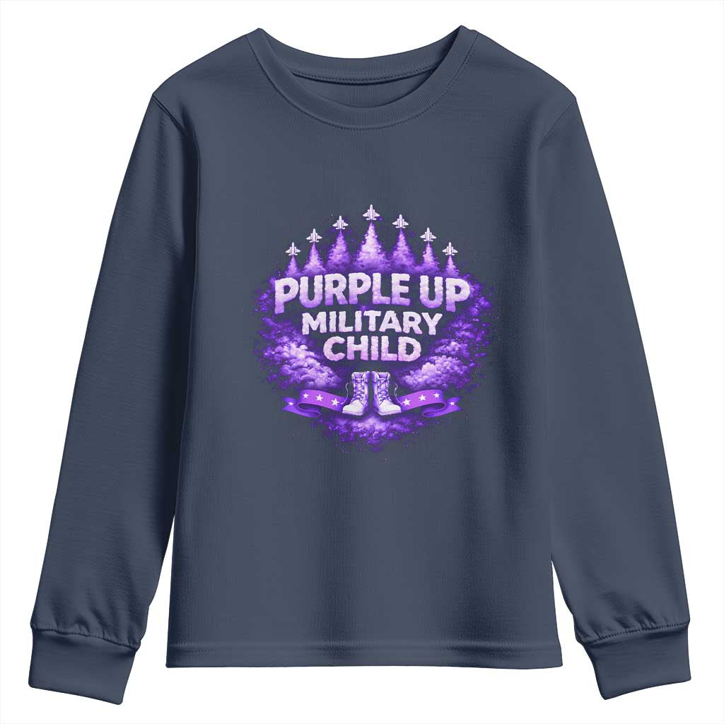 Purple Up Military Child Youth Sweatshirt Proud Military Kid