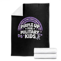 Purple Up For Military Kids Throw Blanket Cute Dino Dinosaur Proud Military Child Rainbow