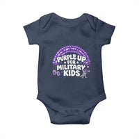 Purple Up For Military Kids Baby Onesie Cute Dino Dinosaur Proud Military Child Rainbow