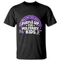 Purple Up For Military Kids T Shirt Cute Dino Dinosaur Proud Military Child Rainbow