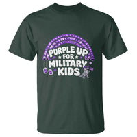Purple Up For Military Kids T Shirt Cute Dino Dinosaur Proud Military Child Rainbow