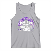 Purple Up For Military Kids Tank Top Cute Dino Dinosaur Proud Military Child Rainbow