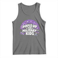 Purple Up For Military Kids Tank Top Cute Dino Dinosaur Proud Military Child Rainbow