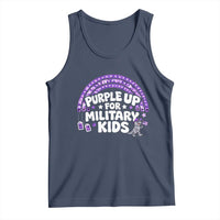 Purple Up For Military Kids Tank Top Cute Dino Dinosaur Proud Military Child Rainbow