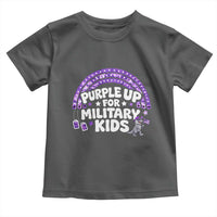 Purple Up For Military Kids Toddler T Shirt Cute Dino Dinosaur Proud Military Child Rainbow