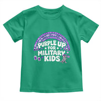 Purple Up For Military Kids Toddler T Shirt Cute Dino Dinosaur Proud Military Child Rainbow