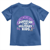 Purple Up For Military Kids Toddler T Shirt Cute Dino Dinosaur Proud Military Child Rainbow