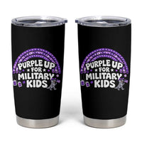Purple Up For Military Kids Tumbler Cup Cute Dino Dinosaur Proud Military Child Rainbow