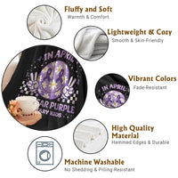 Proud Military Kids Throw Blanket Groovy Smile Face In April We Wear Purple Military Child Month