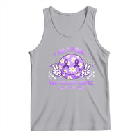 Proud Military Kids Tank Top Groovy Smile Face In April We Wear Purple Military Child Month