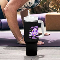 Proud Military Kids Tumbler With Handle Groovy Smile Face In April We Wear Purple Military Child Month
