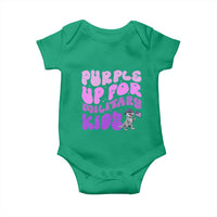 Purple Up For Military Kids Baby Onesie Groovy Dino Dinosaur Military Child Month