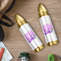 Purple Up For Military Kids Bullet Tumbler Groovy Dino Dinosaur Military Child Month