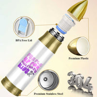 Purple Up For Military Kids Bullet Tumbler Groovy Dino Dinosaur Military Child Month