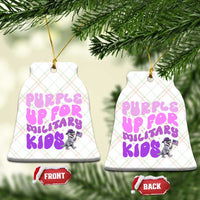 Purple Up For Military Kids Ceramic Ornament Groovy Dino Dinosaur Military Child Month