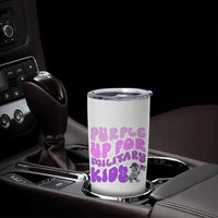 Purple Up For Military Kids Tumbler Cup Groovy Dino Dinosaur Military Child Month