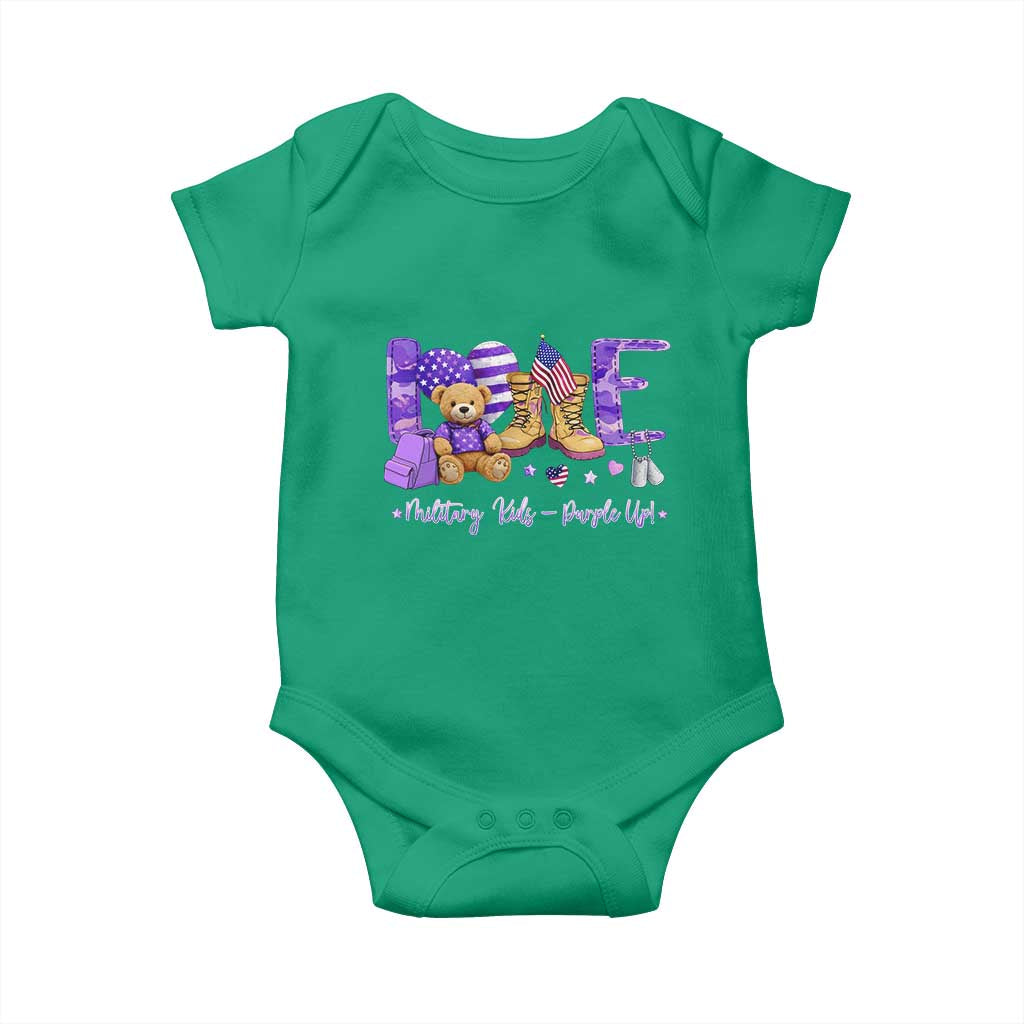 Purple Up Military Kids Baby Onesie Month Of Military Child Army