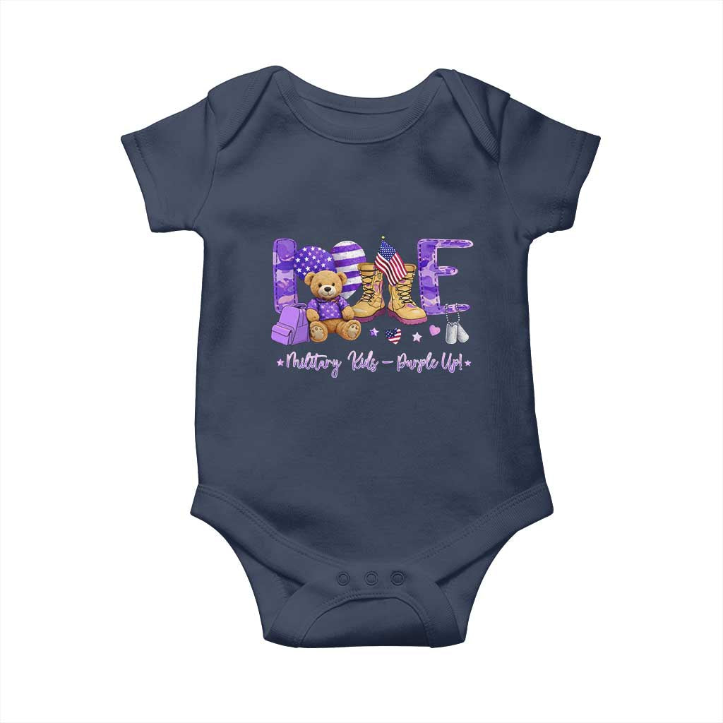 Purple Up Military Kids Baby Onesie Month Of Military Child Army